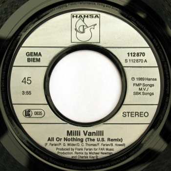 SP Milli Vanilli: All Or Nothing (The U.S. Remix)