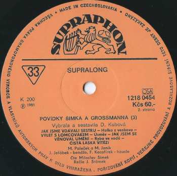 LP Miloslav Šimek: Povídky Šimka A Grossmanna 3