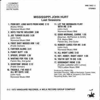 CD Mississippi John Hurt: Last Sessions