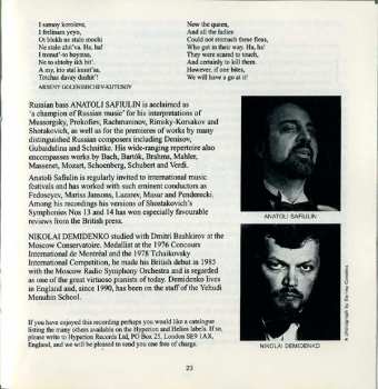 CD Modest Mussorgsky: Songs And Dances Of Death - Sunless - The Nursery - The Peepshow