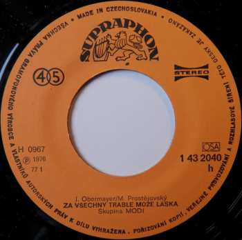 SP Modi: Za Všechny Trable Může Láska / A Svět Se Líně Točí Dál