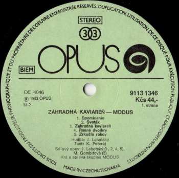 LP Modus: Záhradná Kaviareň