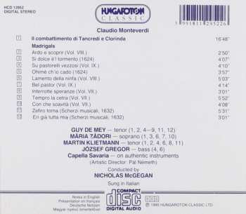 CD Claudio Monteverdi: Il Combattimento Di Tancredi E Clorinda / Madrigals