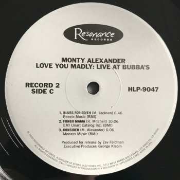 2LP Monty Alexander: Love You Madly: Live At  Bubba's DLX | LTD | NUM