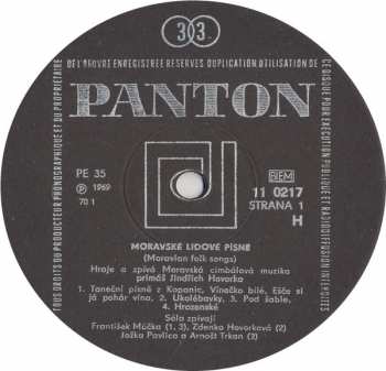 LP Moravská Cimbálová Muzika: Moravské Lidové Písně = Moravian Folk Songs
