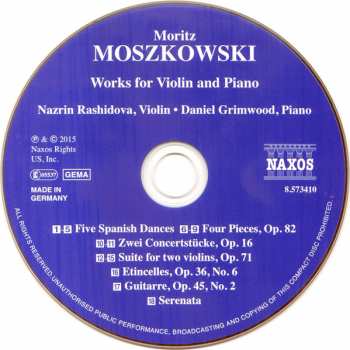 CD Moritz Moszkowski: Works For Violin And Piano