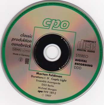 CD Deutsches Symphonie-Orchester Berlin: Durations I-V / Coptic Light