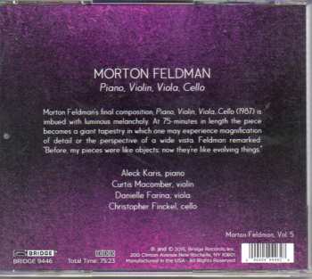 CD Morton Feldman: Piano, Violin, Viola, Cello