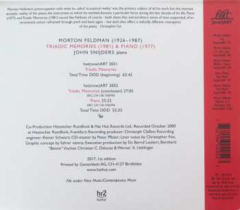 2CD Morton Feldman: Triadic Memories & Piano