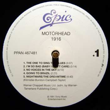 LP Motörhead: 1916 LTD