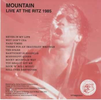 CD Mountain: The Ritz Theater, New York 17 September 1985