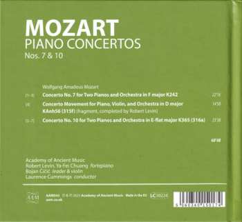 CD Wolfgang Amadeus Mozart: Piano Concertos K242 | K325f | K365
