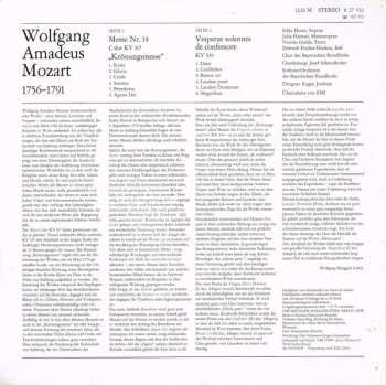 LP Wolfgang Amadeus Mozart: Messe C-dur KV 317  »Krönungsmesse« / Vesperae Solennes De Confessore KV 339