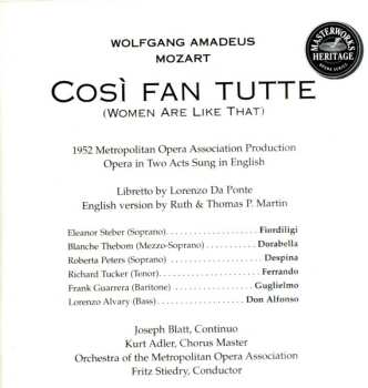 2CD Wolfgang Amadeus Mozart: Così Fan Tutte = Women Are Like That