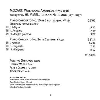 CD Wolfgang Amadeus Mozart: Concertos Nos. 10 & 24