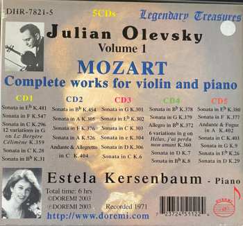 5CD/Doos Wolfgang Amadeus Mozart: Vol. 1 : Complete works For Violin And Piano