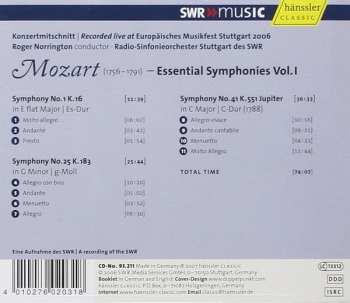 CD Wolfgang Amadeus Mozart: Essential Symphonies Vol. I: Nos. 1 • 25 • 41 Jupiter