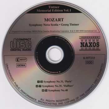 CD Wolfgang Amadeus Mozart: Symphonies Nos. 31 'Paris', 35 'Haffner' And 40
