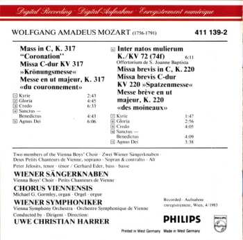 CD Wolfgang Amadeus Mozart: Krönungsmesse = "Coronation Mass" In C Major, K. 317 / Spatzenmesse