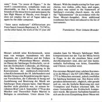 CD Wolfgang Amadeus Mozart: Krönungsmesse = "Coronation Mass" In C Major, K. 317 / Spatzenmesse