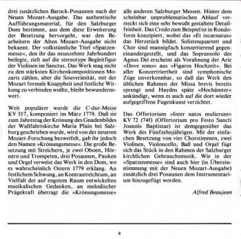 CD Wolfgang Amadeus Mozart: Krönungsmesse = "Coronation Mass" In C Major, K. 317 / Spatzenmesse