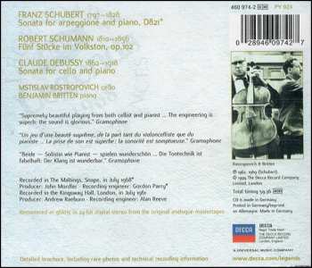 CD Mstislav Rostropovich: Arpeggione Sonata / Fünf Stücke Im Volkston / Cello Sonata