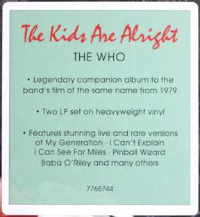 2LP The Who: Music From The Soundtrack Of The Movie - The Kids Are Alright