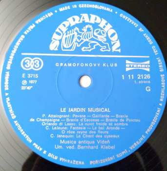 LP Musica Antiqua Wien: Le Jardin Musical