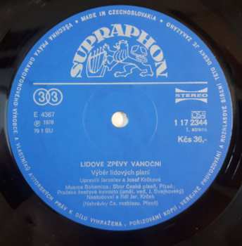 LP Musica Bohemica: Lidové Zpěvy Vánoční