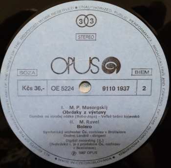 LP Maurice Ravel: Pictures At An Exhibition / Bolero