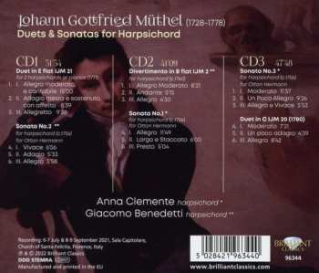 3CD Johann Gottfried Müthel: Duets & Sonatas For Harpsichord