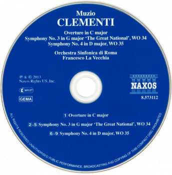 CD Francesco La Vecchia: Symphonies Nos. 3 And 4 / Overture In C Major