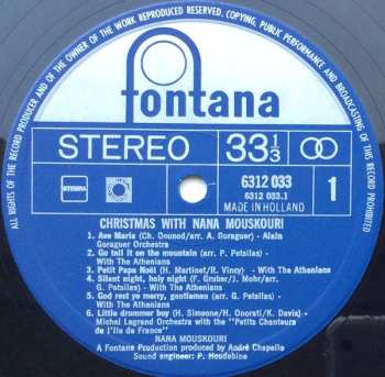 LP Nana Mouskouri: Christmas With Nana Mouskouri