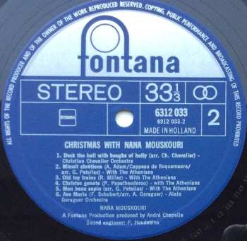LP Nana Mouskouri: Christmas With Nana Mouskouri