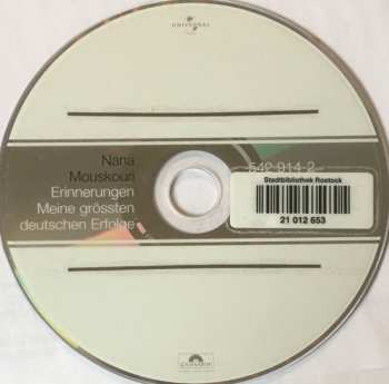 CD Nana Mouskouri: Erinnerungen - Meine Grössten Deutschen Erfolge
