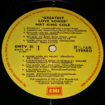 LP Nat King Cole: Greatest Love Songs