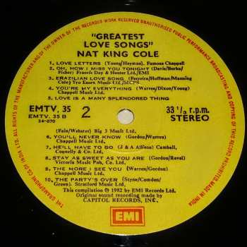 LP Nat King Cole: Greatest Love Songs