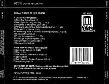 CD Ned Rorem: Organ Works By Ned Rorem