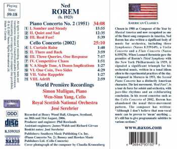 CD Jose Serebrier: Piano Concerto No. 2, Cello Concerto
