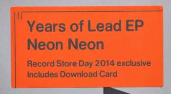 LP Neon Neon: Years Of Lead LTD | CLR