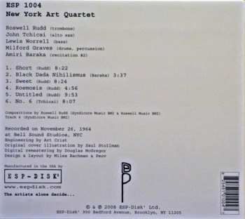 CD New York Art Quartet: New York Art Quartet