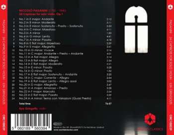 CD Niccolò Paganini: 24 Caprices For Solo Violin