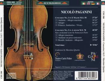 CD Niccolò Paganini: Played On Paganini's Violin Vol. 2 Concertos No. 3 In E Major - No. 5 In A Minor