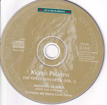 CD Niccolò Paganini: Played On Paganini's Violin Vol. 2 Concertos No. 3 In E Major - No. 5 In A Minor