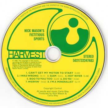 CD Nick Mason: Nick Mason's Ficticious Sports