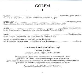 CD Nicolae Bretan: Golem And Arald (Operas In One Act)