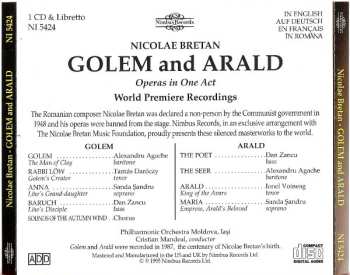 CD Nicolae Bretan: Golem And Arald (Operas In One Act)