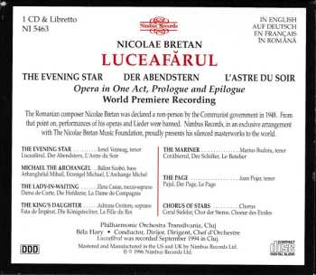 CD Nicolae Bretan: Luceafărul = The Evening Star