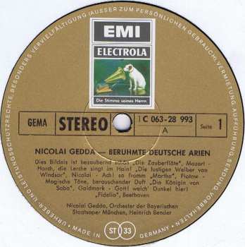 LP Nicolai Gedda: Berühmte Deutsche Arien