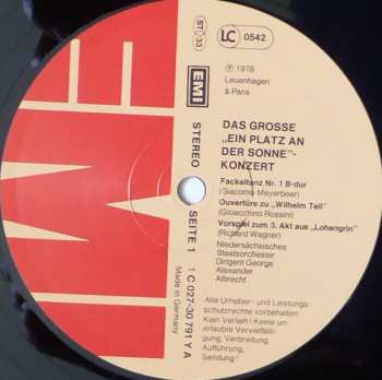 LP George Alexander Albrecht: Das Große "Ein Platz An Der Sonne"-Konzert 